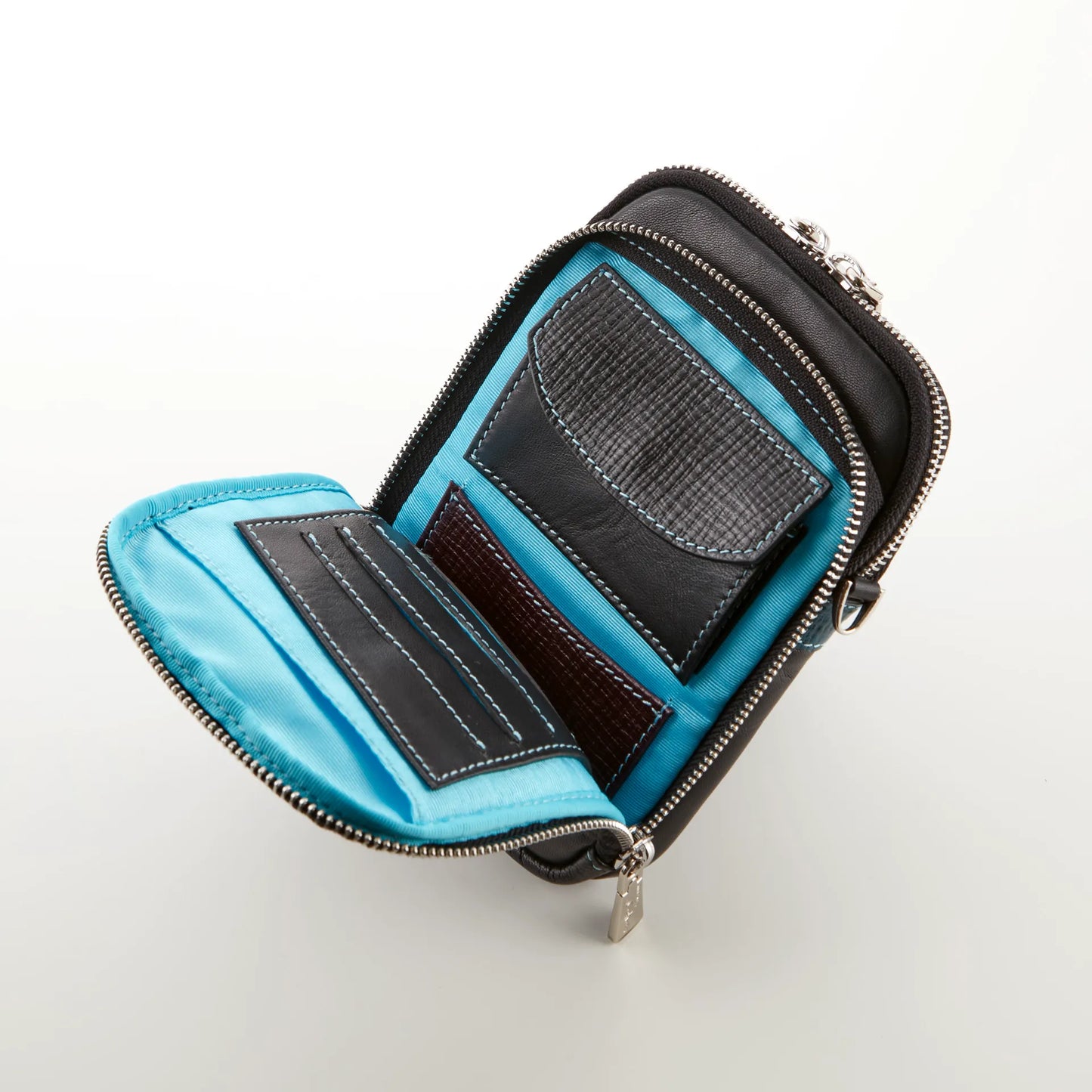 アトリエヒロ シェル 黒蝶貝ボタン スマホポーチ /縦型ミニショルダーバック