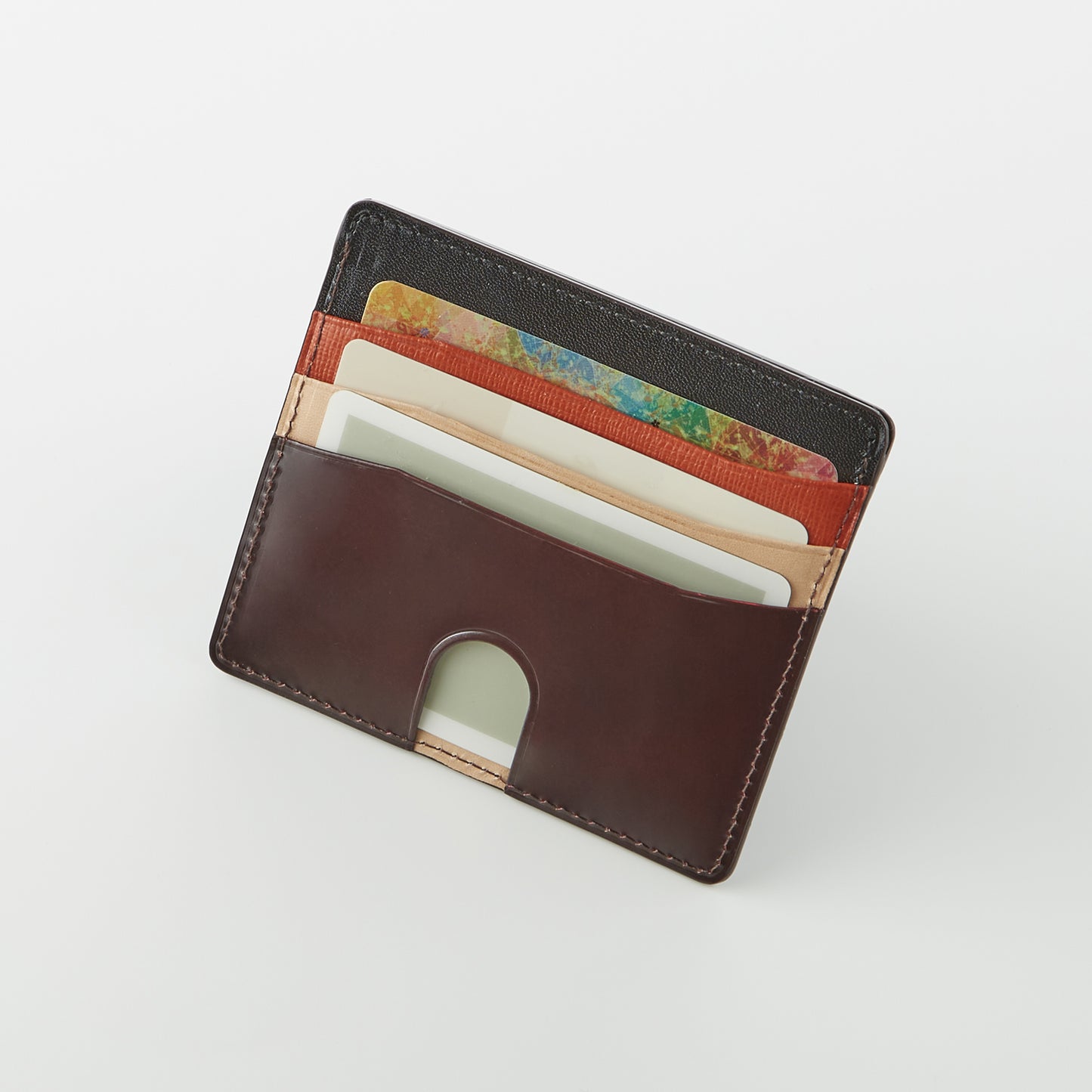 コードバンレクセル 薄いコードバン カード入れ付小銭入れ