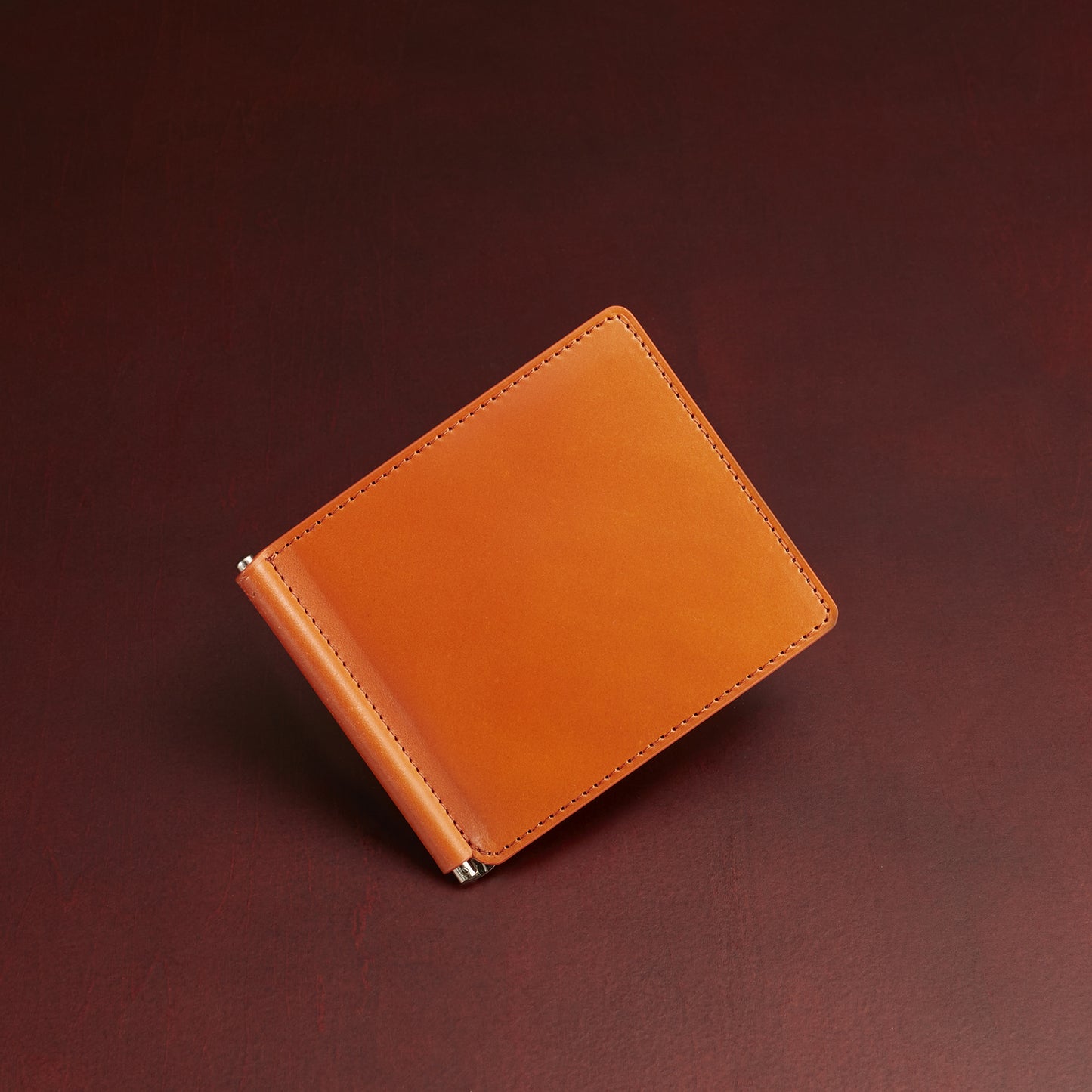 コードバンレクセル 薄いコードバン マネークリップ(札挟)二つ折り財布